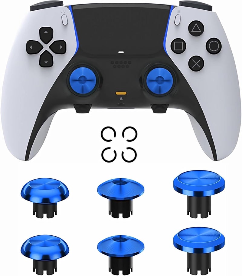 Ceozon Replacement Metal Thumbsticks for Ps5 Edge Controller 6 in 1 Swap Analog Joystick Thumb Grips Accessories (Blue) - Image 4